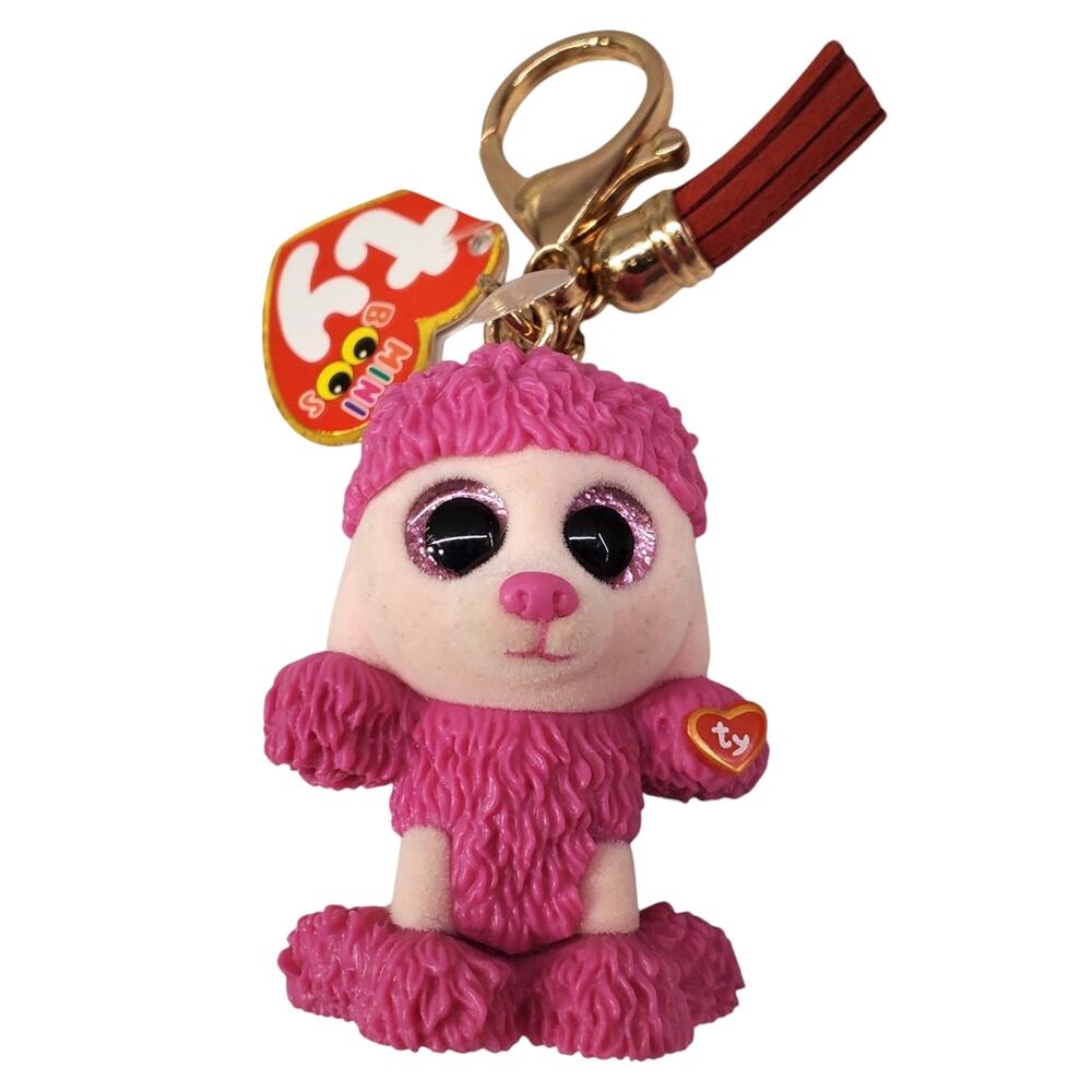 Ty Patsy Pink Poodle Dog Mini Boos Purse Clip